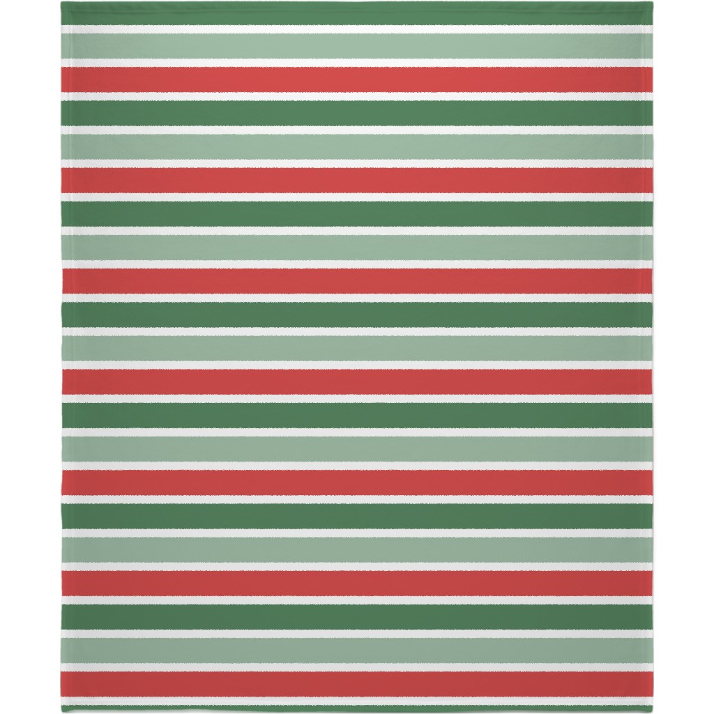 Cozy Christmas Stripe - Red and Green Blanket, Sherpa, 50x60, Multicolor