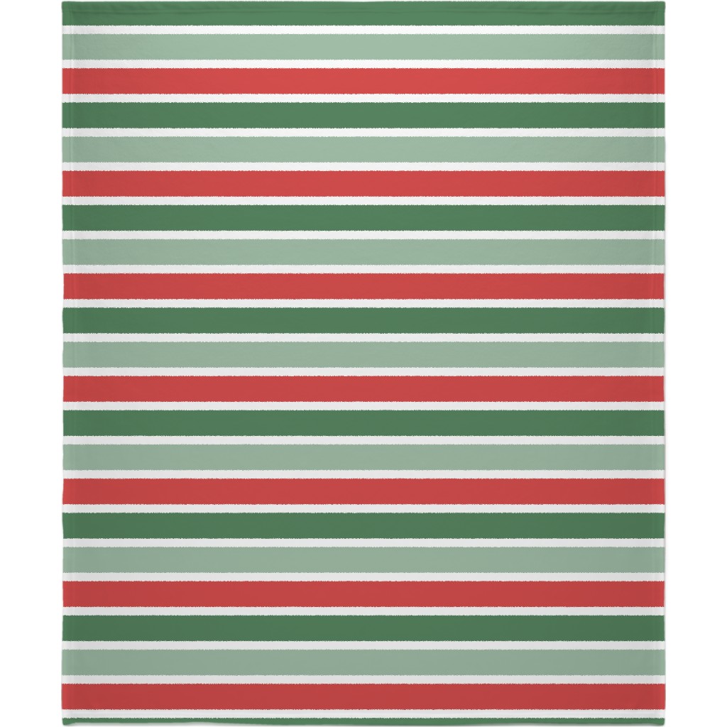 Cozy Christmas Stripe - Red and Green Blanket, Sherpa, 50x60, Multicolor