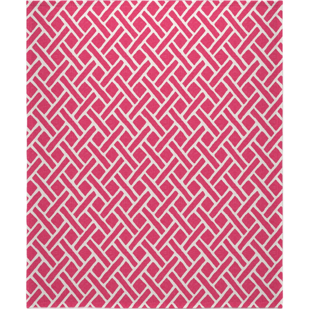 Savannah Trellis Blanket, Sherpa, 50x60, Pink, Rose