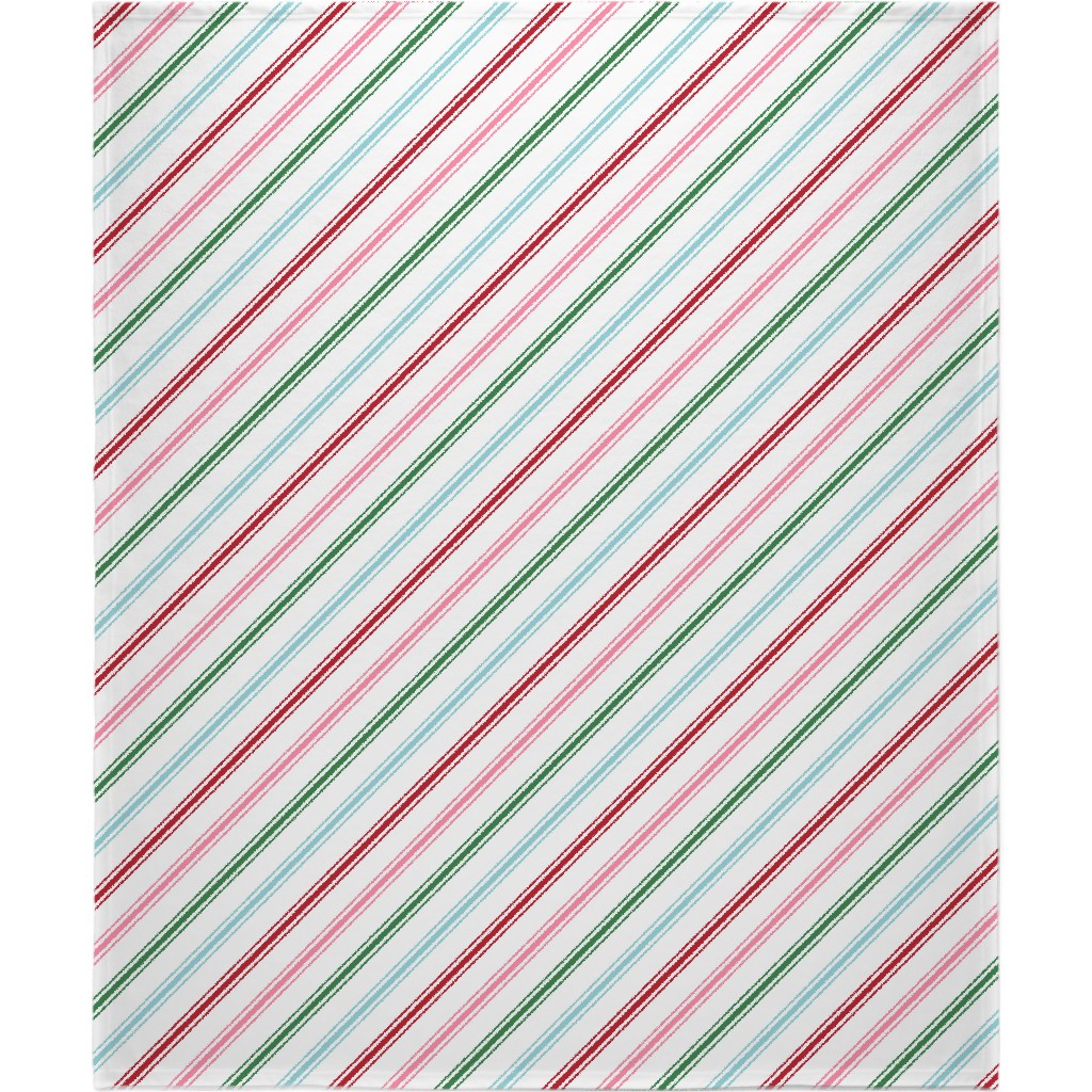 Christmas Wish Candy Cane Stripes - Multi Blanket, Sherpa, 50x60, Multicolor