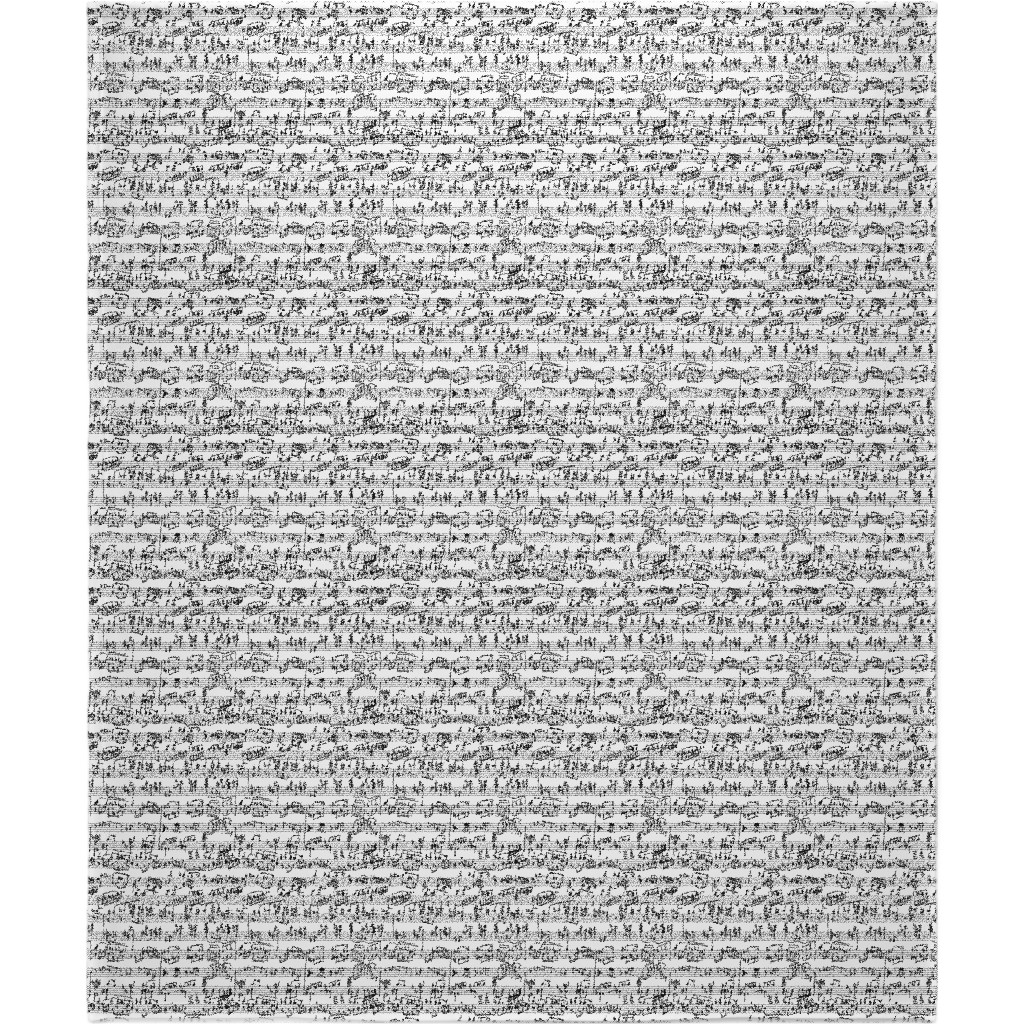 Handwritten Sheet Music Blanket, Sherpa, 50x60, White, White