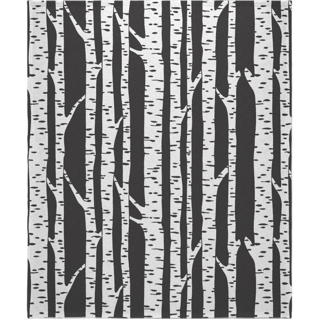 Birch - Black Blanket, Sherpa, 50x60, Gray