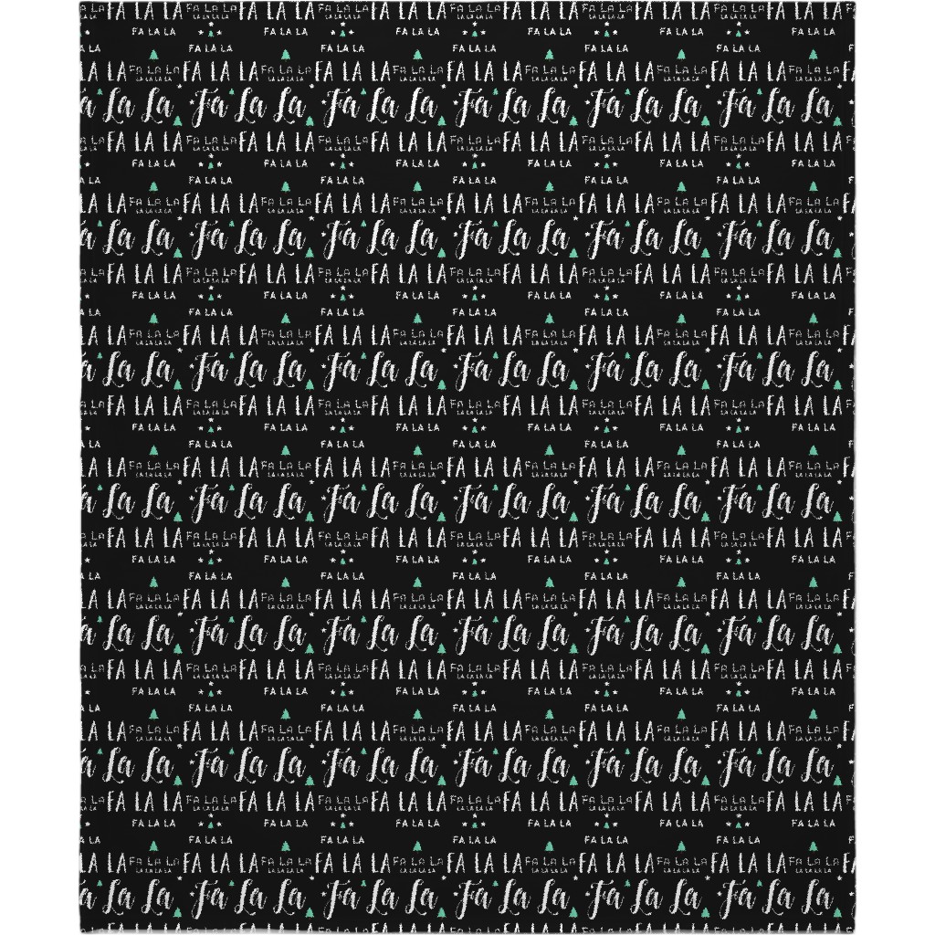 Fa La La La - Black Blanket, Sherpa, 50x60, Black, Black