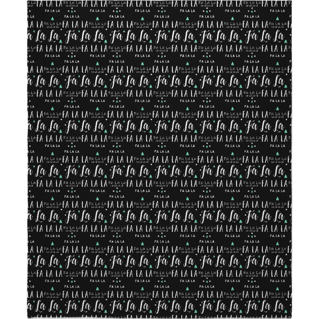 Fa La La La - Black Blanket, Sherpa, 50x60, Black