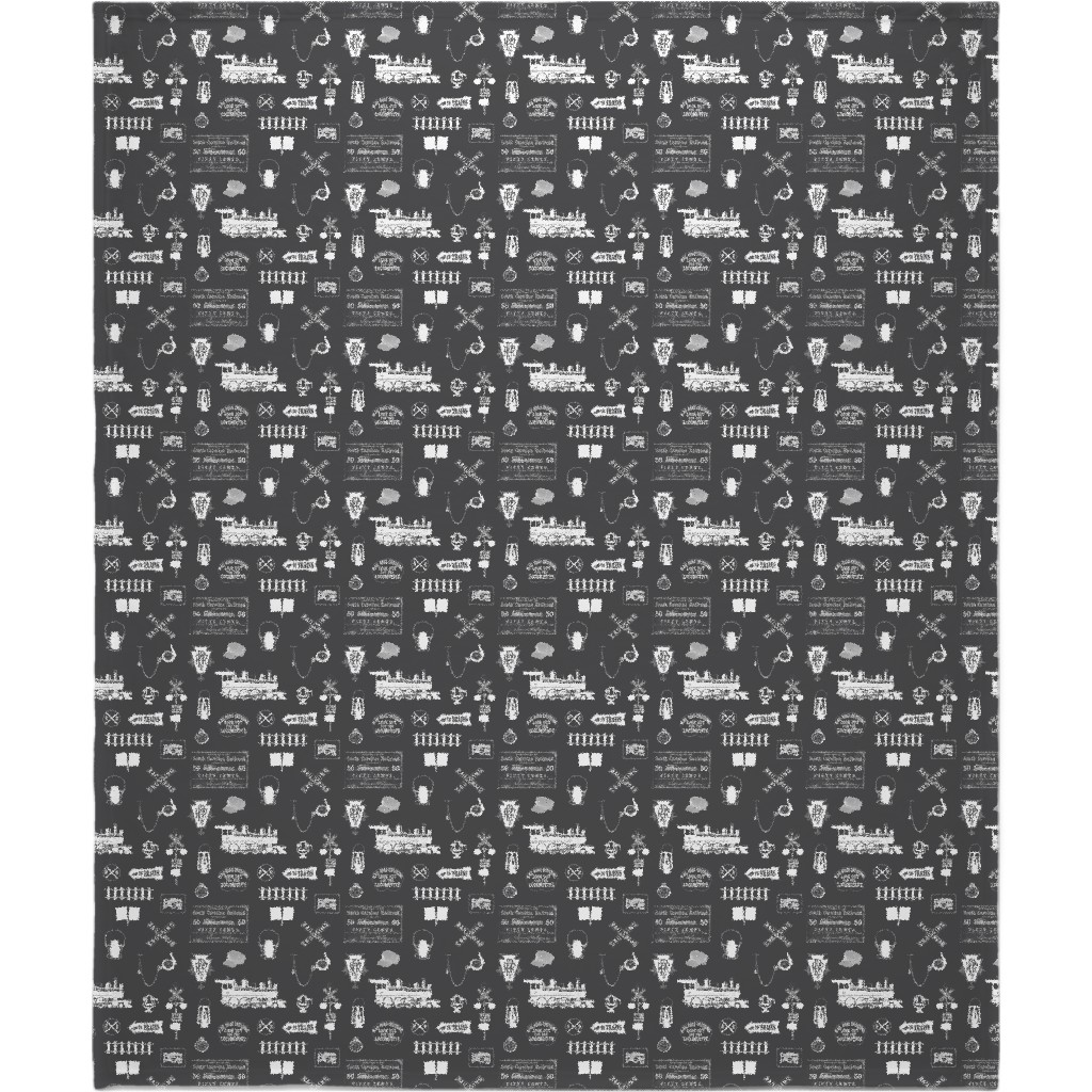 Railroad Blanket, Sherpa, 50x60, Gray, Flint