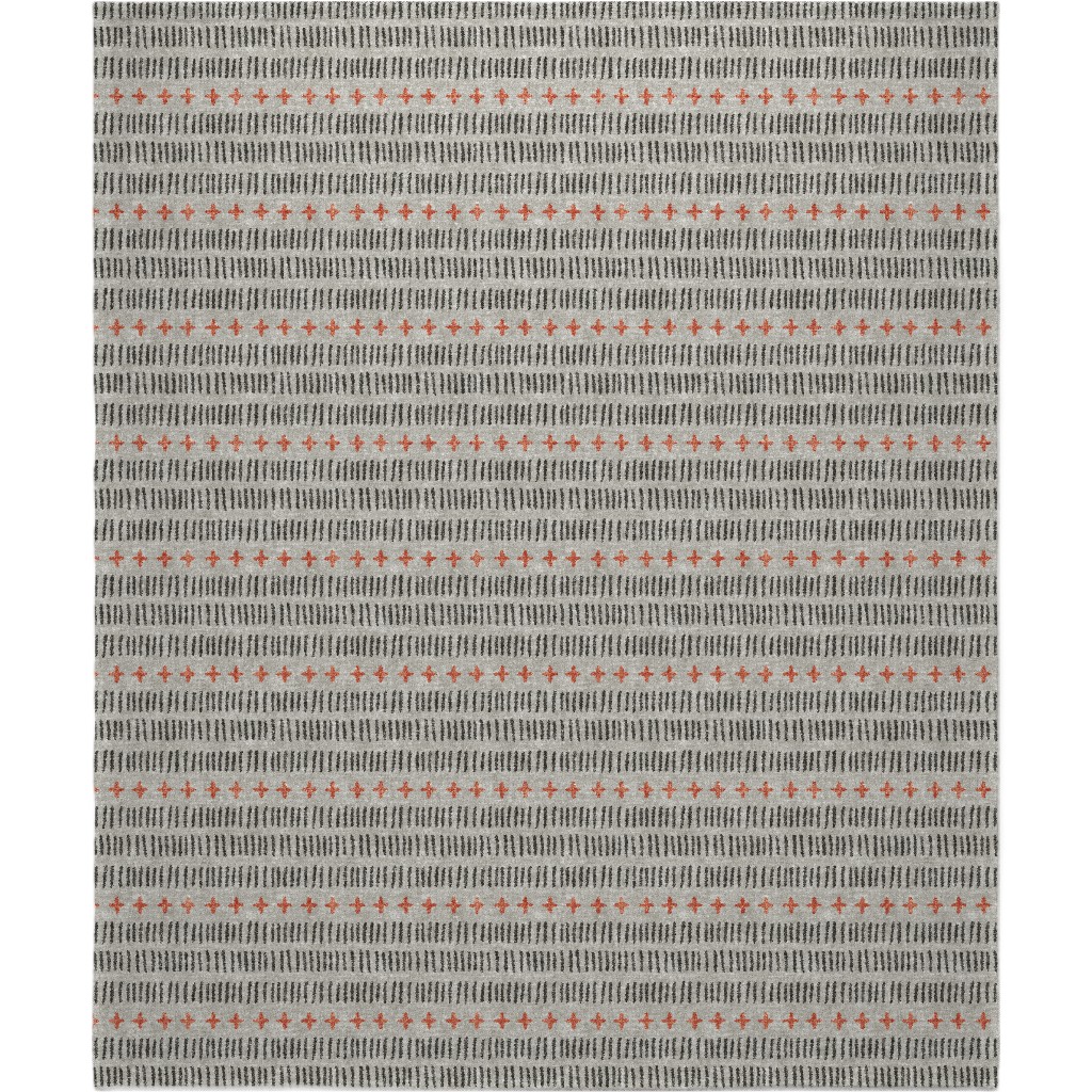 Modern Farmhouse Dash - Multi on Beige Blanket, Sherpa, 50x60, Gray