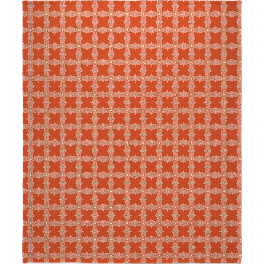 Red Geo Garden - Red Blanket, Sherpa, 50x60, Red
