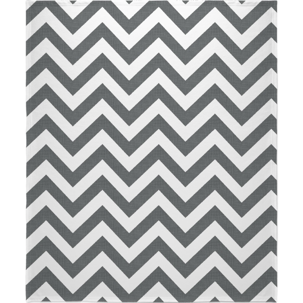 Chevron - Gray Blanket, Sherpa, 50x60, Gray