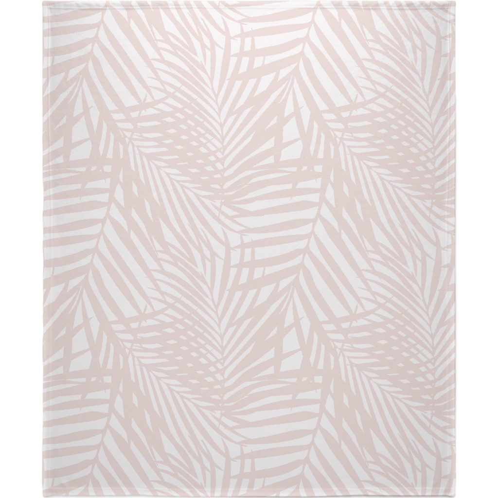 Fronds - Petal Pink Blanket, Sherpa, 50x60, Pink
