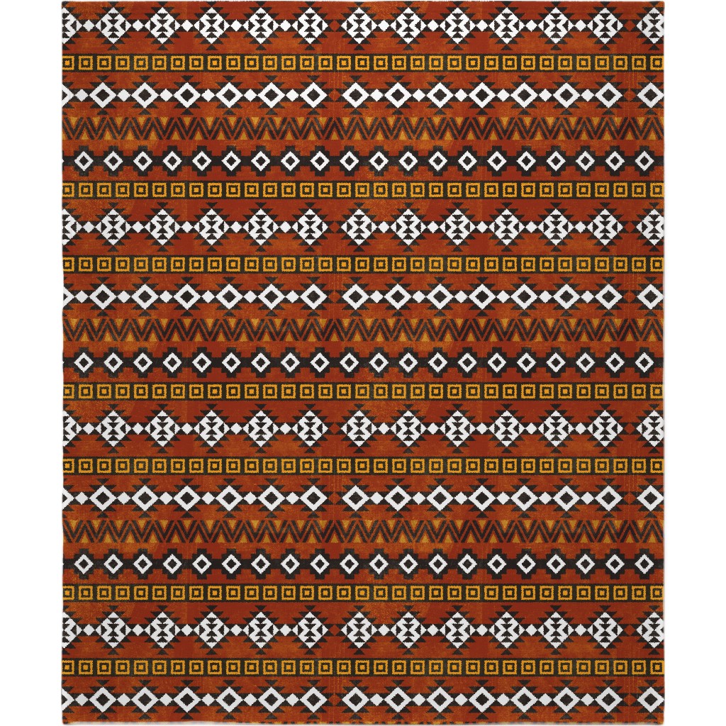 Modern Desert - Rust Blanket, Sherpa, 50x60, Orange