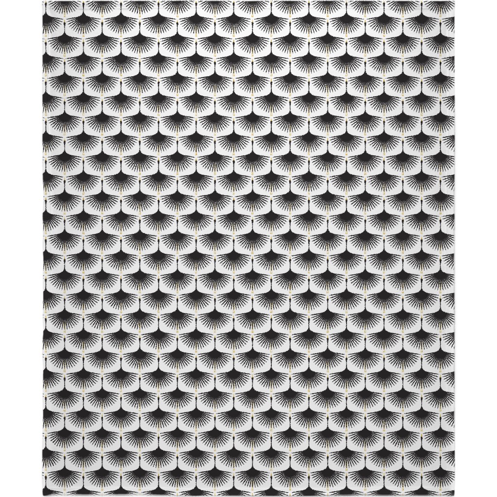 Art Deco Swans Blanket, Sherpa, 50x60, White, White