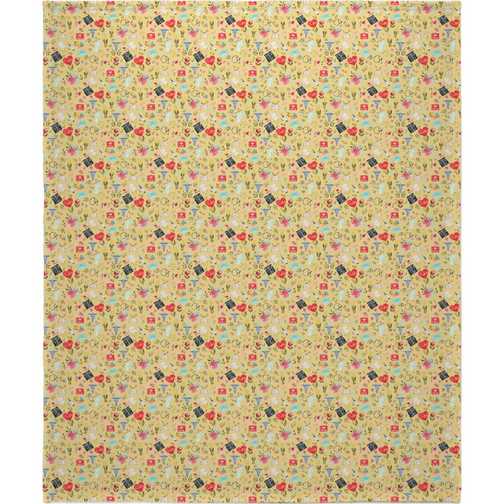 Love To Care Blanket, Sherpa, 50x60, Yellow, Lemon