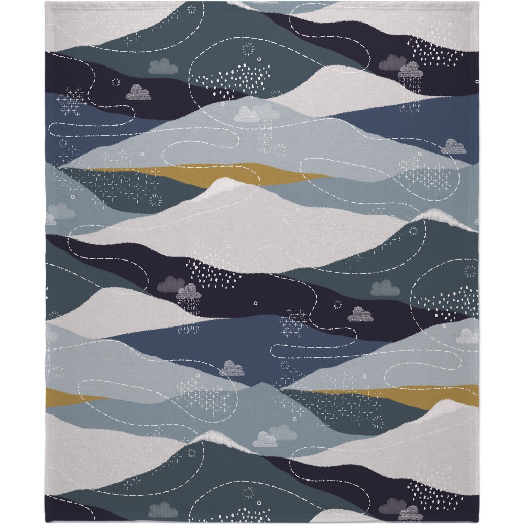 Ever Blue Mountains - Blue Blanket, Sherpa, 50x60, Blue, True Blue