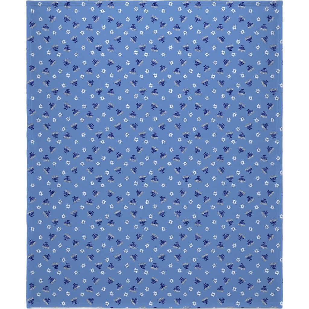 Hanukkah - Blue Blanket, Sherpa, 50x60, Blue, True Blue
