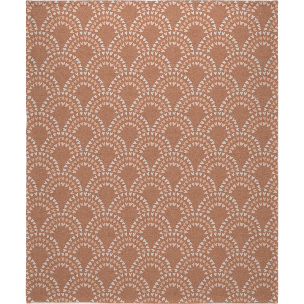 Scalloped Heart Rainbows - Pink Blanket, Sherpa, 50x60, Pink, Bright Pink