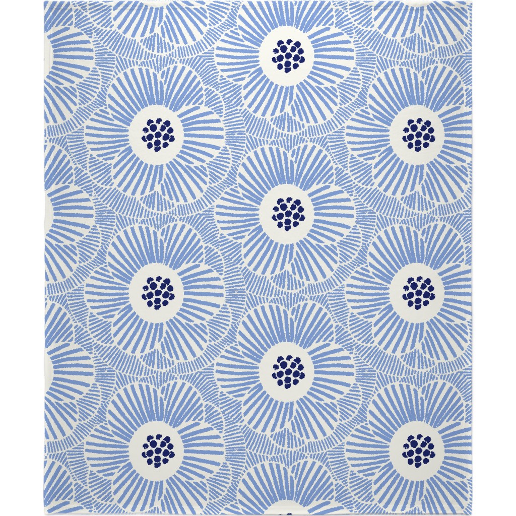 Camellia Blanket, Sherpa, 50x60, Blue
