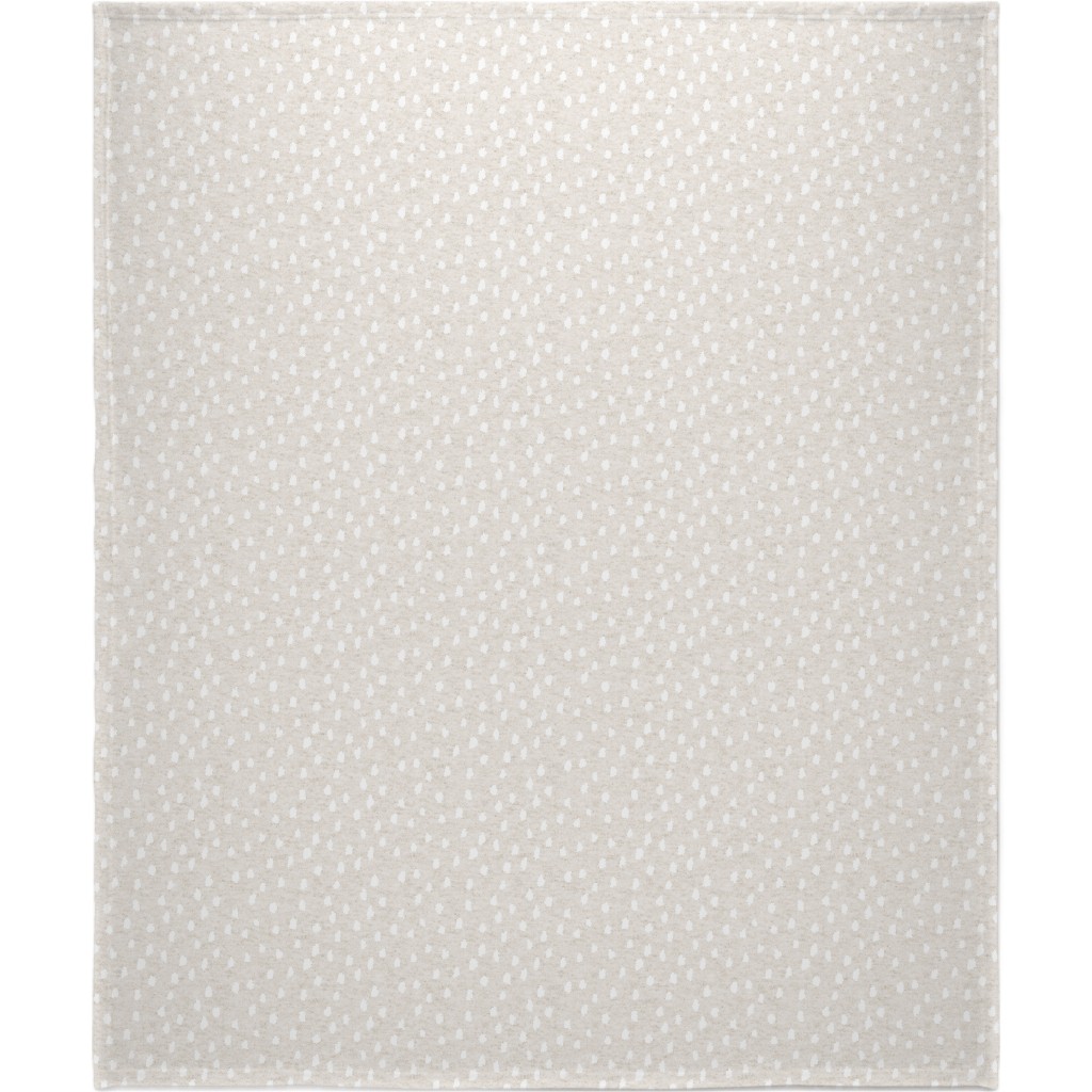 White Speckle Dot on Textured Oatmeal Blanket, Sherpa, 50x60, Beige, Pearl