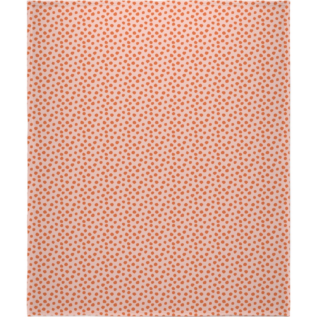 Dotty - Pink and Orange Blanket, Sherpa, 50x60, Pink