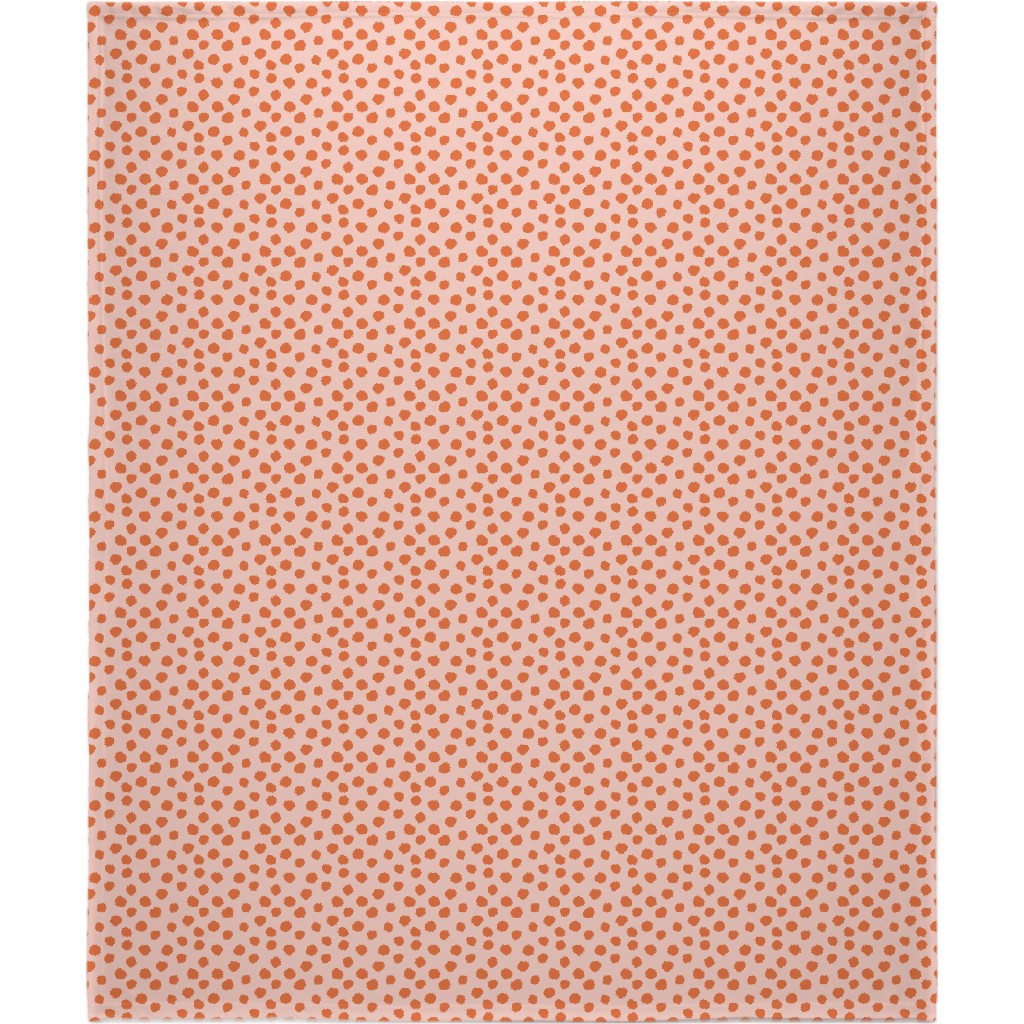 Dotty - Pink and Orange Blanket, Sherpa, 50x60, Pink, Bright Pink
