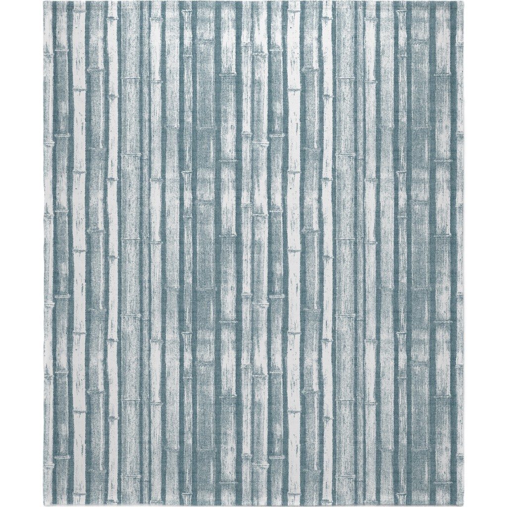 Bamboo - Grey Blanket, Sherpa, 50x60, Blue