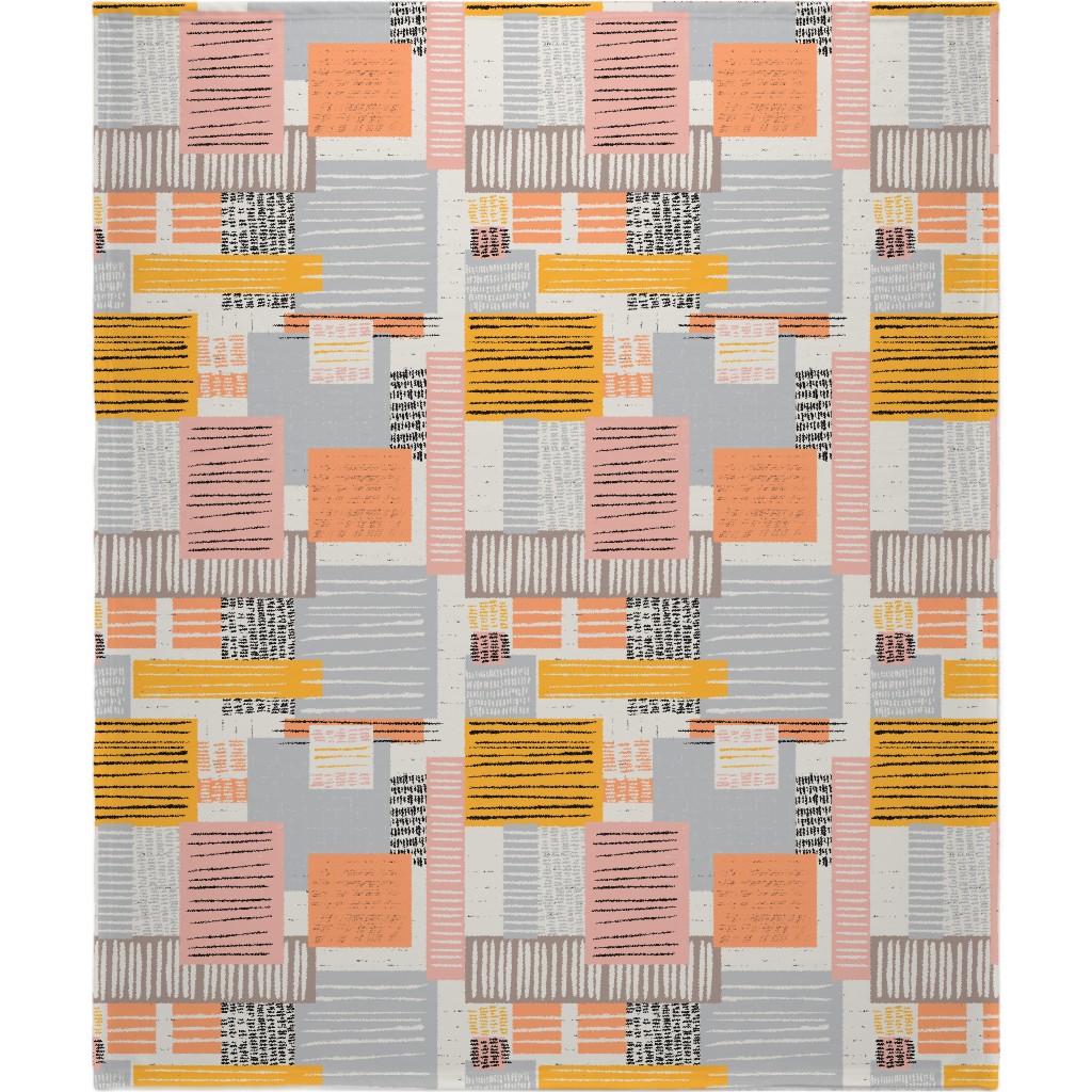 Textured Color Blocks - Multi Blanket, Sherpa, 50x60, Multicolor