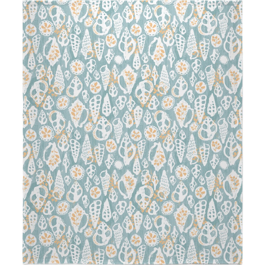 Beach Sunrise - Blue Blanket, Sherpa, 50x60, Blue, True Blue