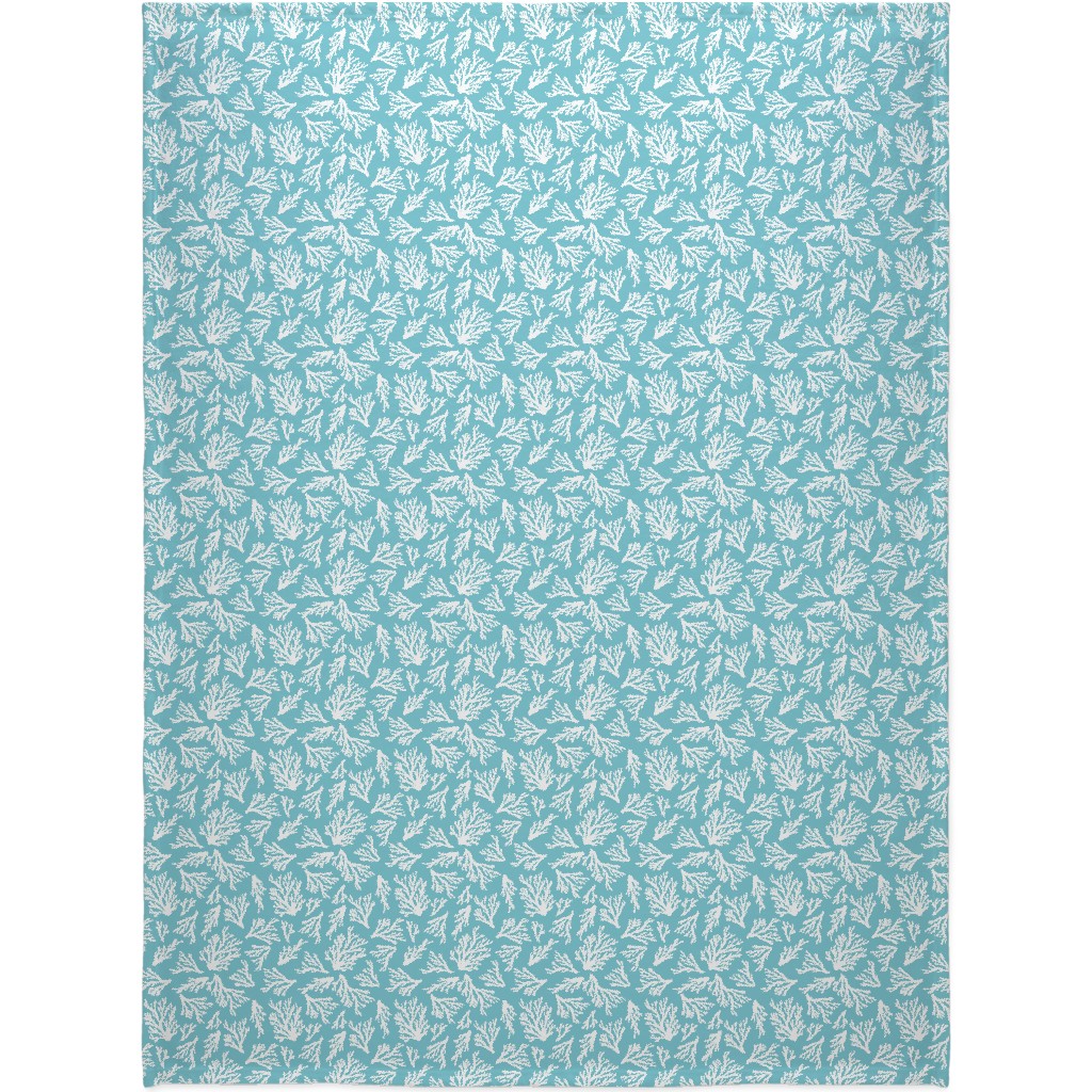 Coral - Turquoise Blanket, Fleece, 60x80, Blue, True Blue