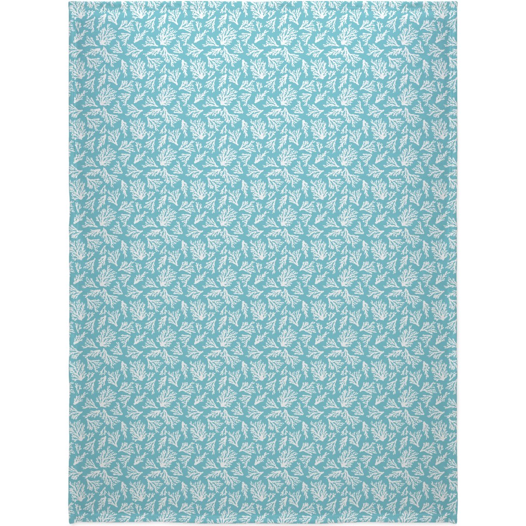 Coral - Turquoise Blanket, Fleece, 60x80, Blue