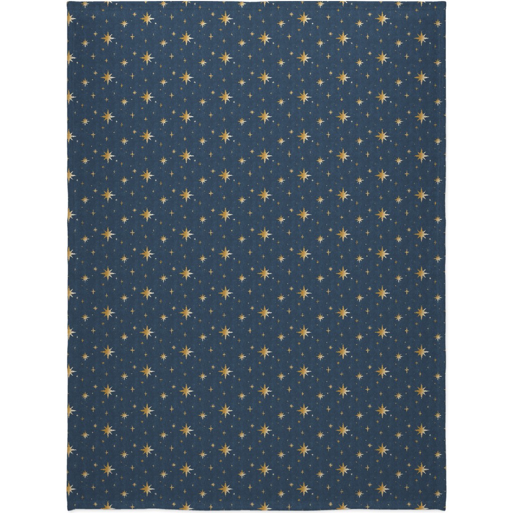 Art Deco Starbursts - Blue Blanket, Fleece, 60x80, Blue
