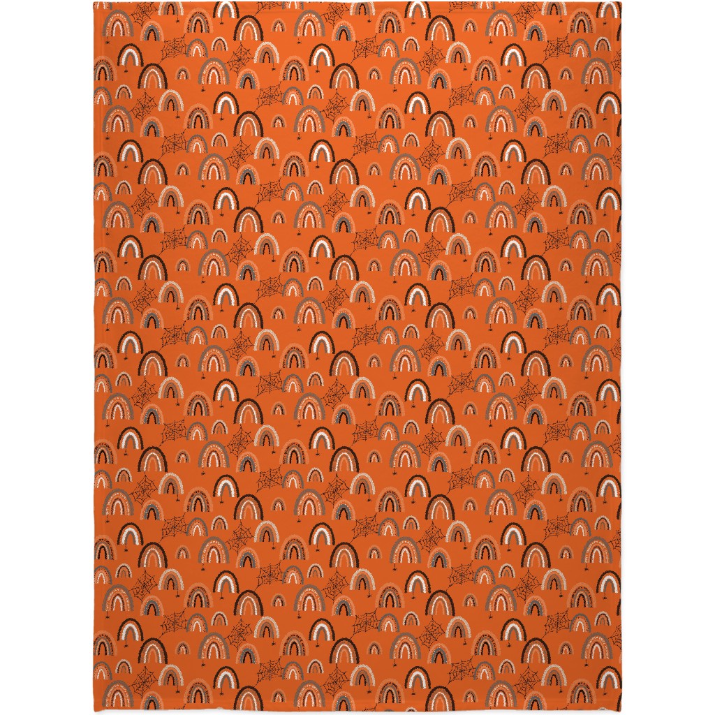 Halloween Rainbows Blanket, Fleece, 60x80, Orange
