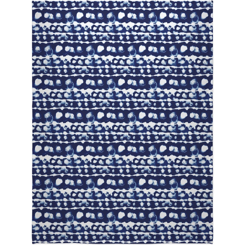 Dye Dot Stripe - Blue Blanket, Fleece, 60x80, Blue