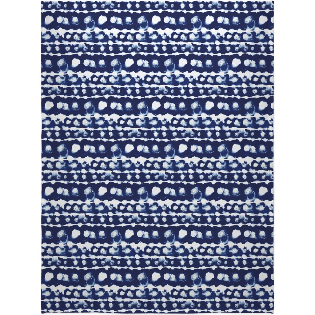 Dye Dot Stripe - Blue Blanket, Fleece, 60x80, Blue, True Blue
