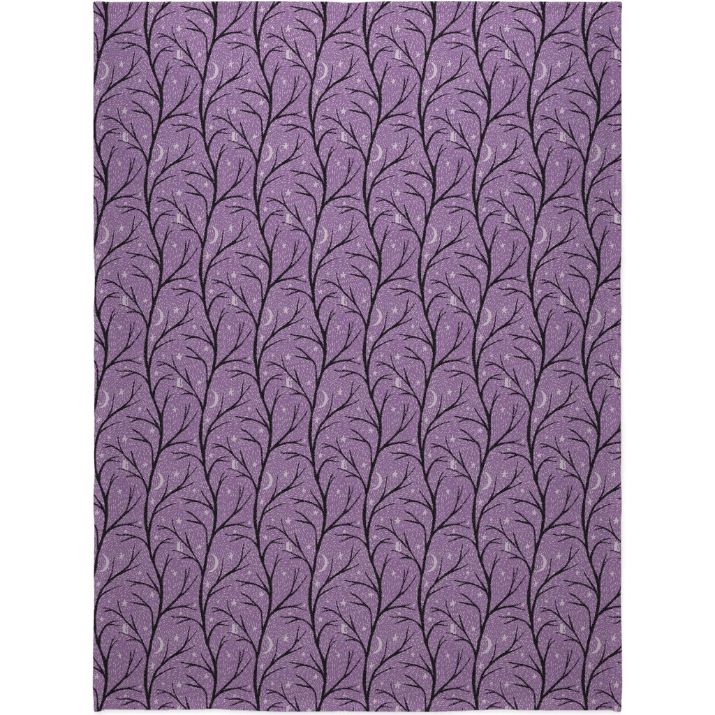 Spooky Night - Purple Blanket, Fleece, 60x80, Purple, Purple