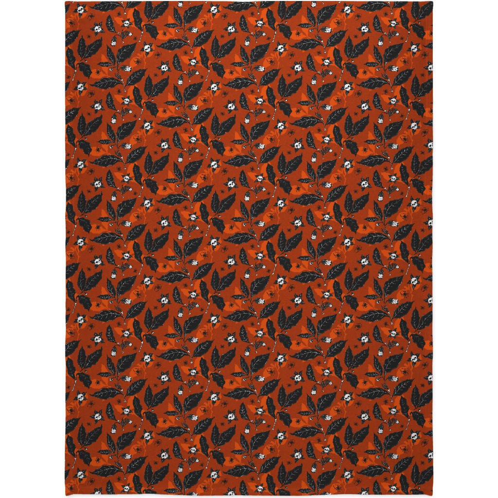 Atropa Belladonna - Orange Blanket, Fleece, 60x80, Orange, Orange