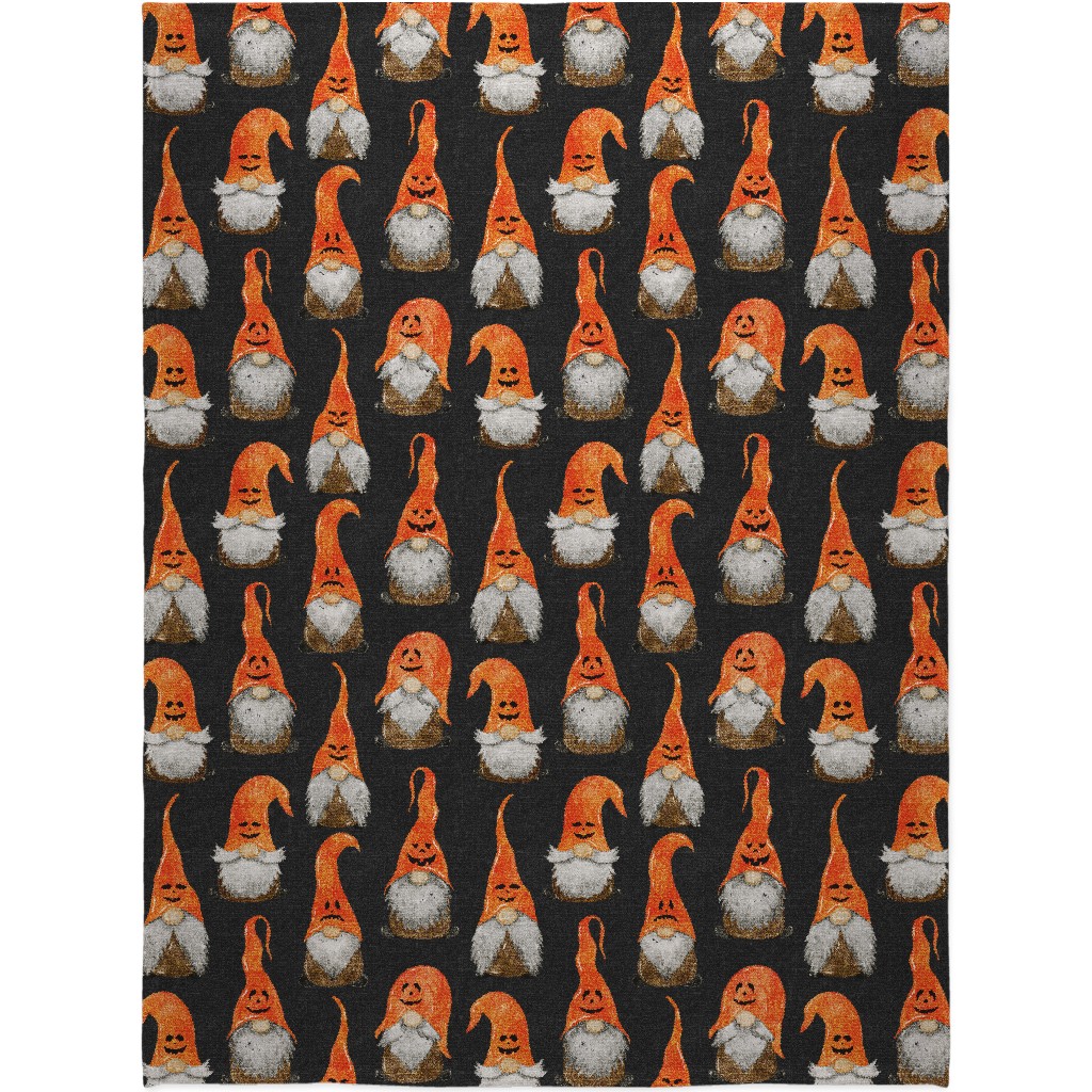 Gnomes Blanket, Fleece, 60x80, Multicolor, Charcoal