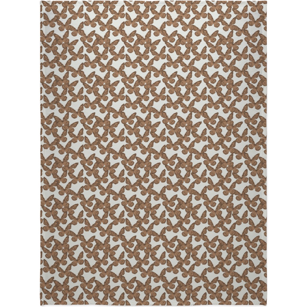 Butterfly Blanket, Fleece, 60x80, Brown, Clove