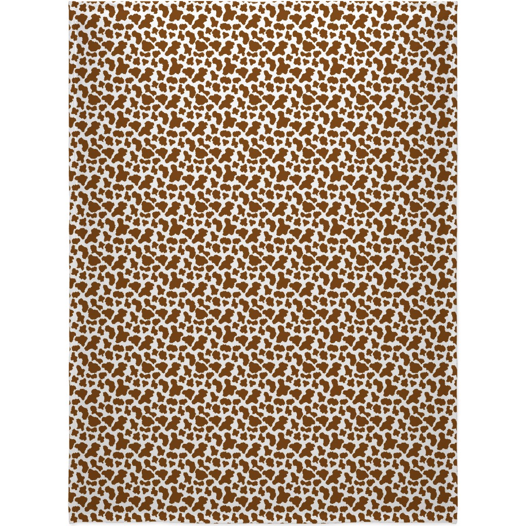 Cow Print Blanket, Fleece, 60x80, Brown
