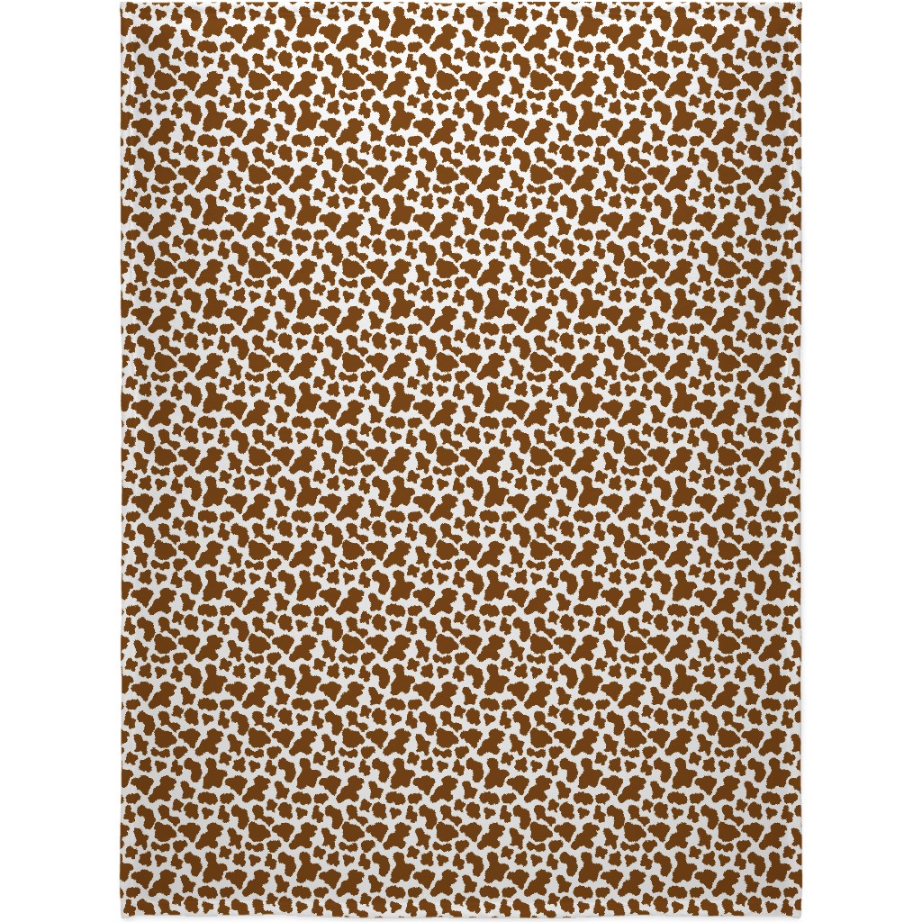 Cow Print Blanket, Fleece, 60x80, Brown, Deep Chocolate