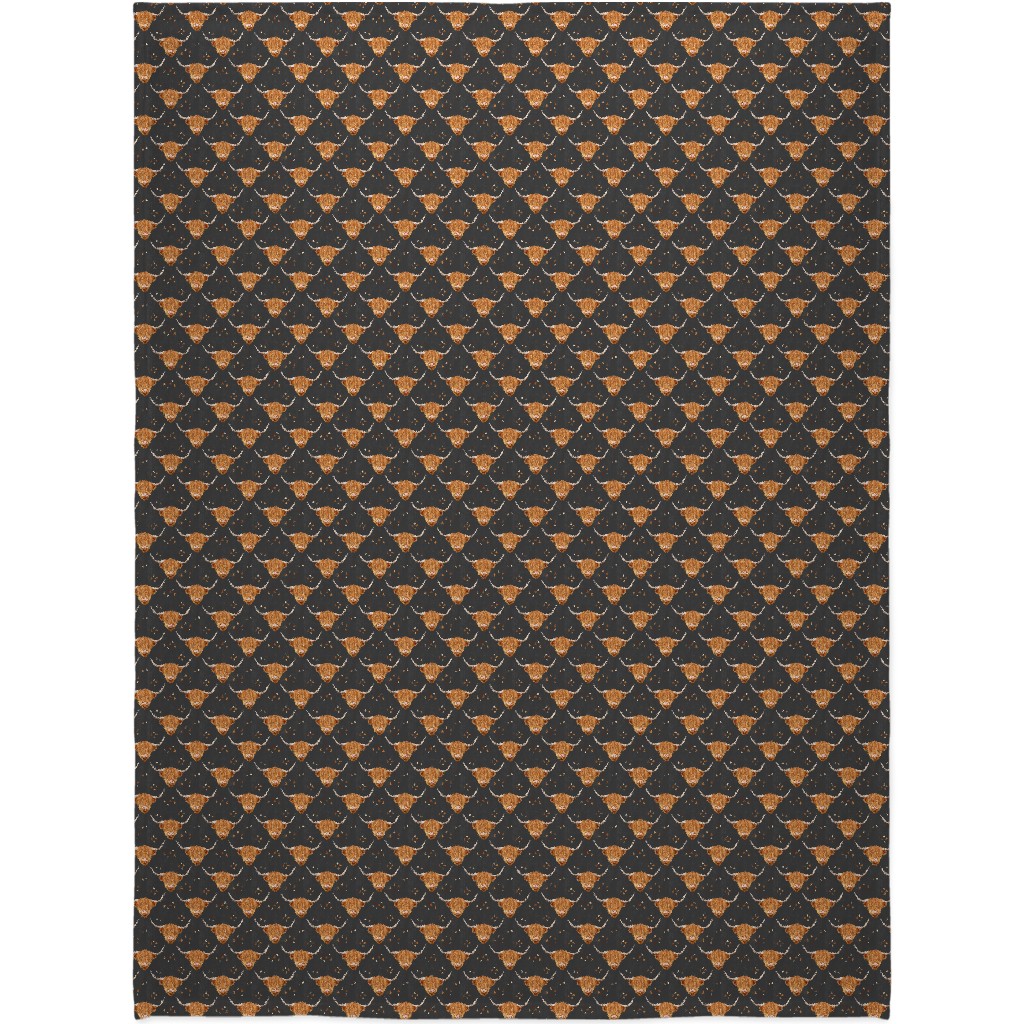 Highland Cow Blanket, Fleece, 60x80, Black