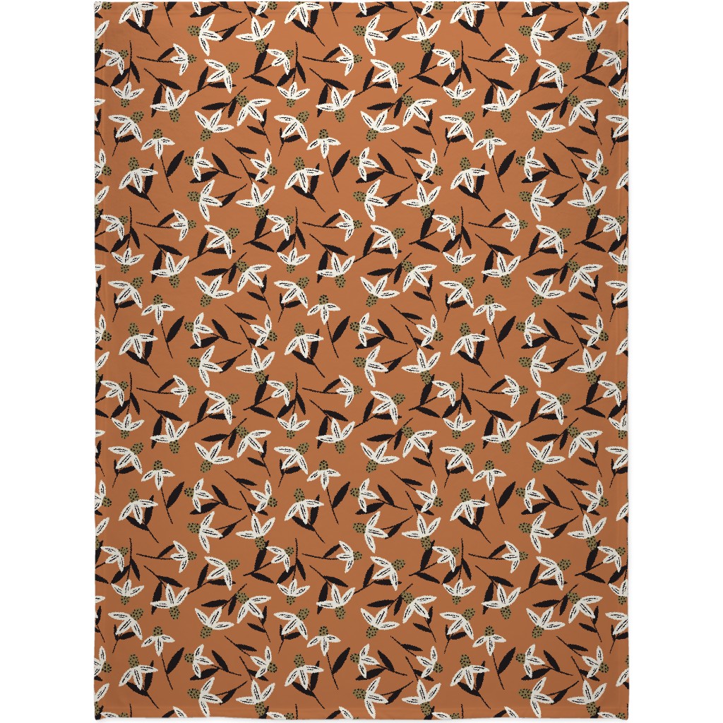 Daisy - on Orange Blanket, Fleece, 60x80, Orange