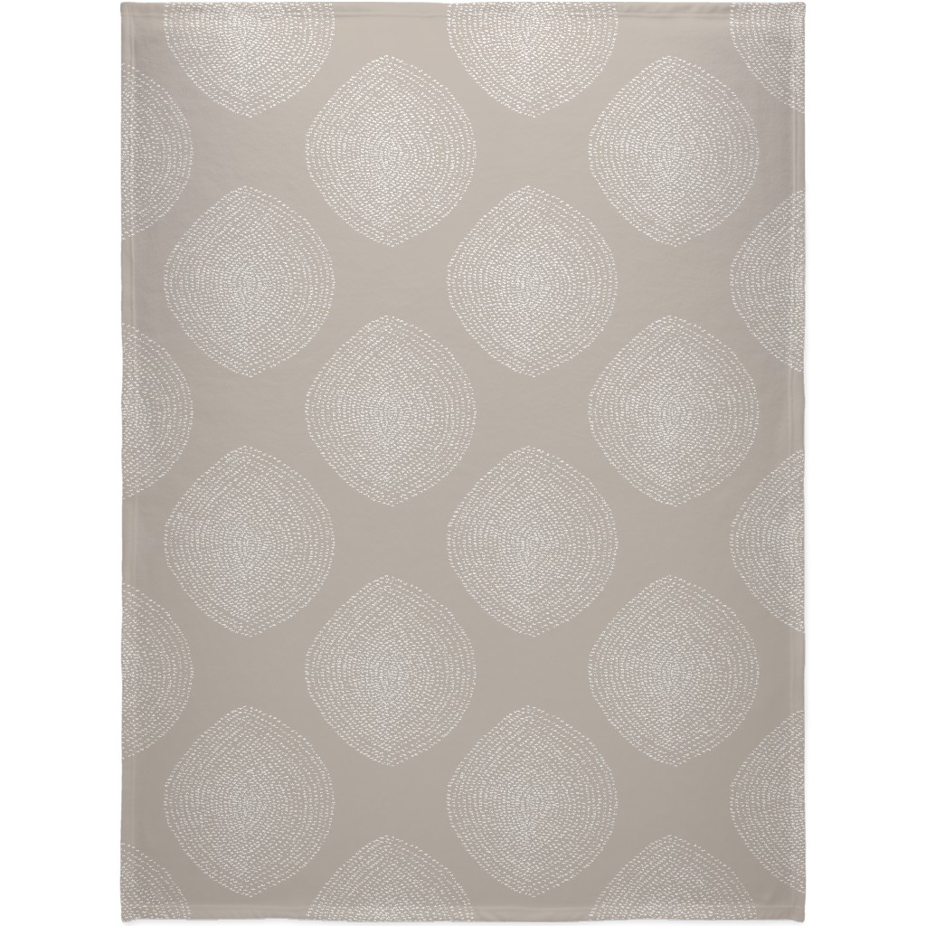 Stripy Boho Drop Blanket, Fleece, 60x80, Beige, Wheat