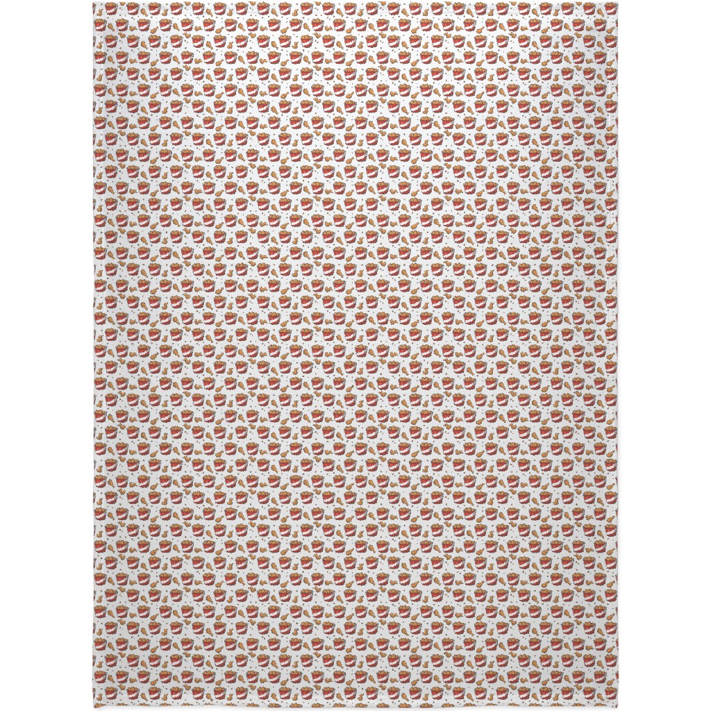 Fried Chicken Bucket Blanket, Fleece, 60x80, White, White