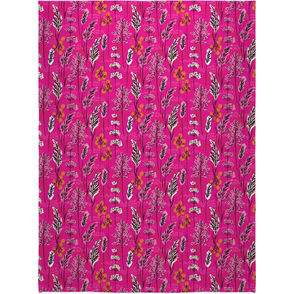 Wild Grasses on Pink Skies Blanket, Fleece, 60x80, Pink