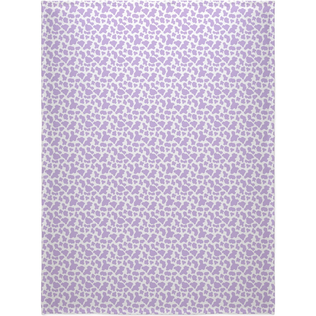 Cow Print Blanket, Fleece, 60x80, Purple, Violet