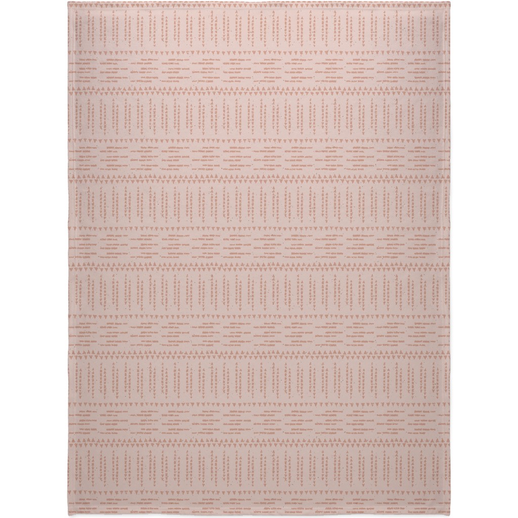 Boho Tribal Dashed Geometric - Pink Blanket, Fleece, 60x80, Pink, Bright Pink