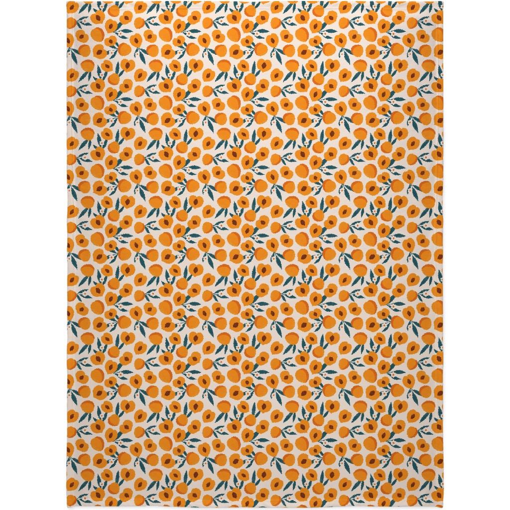 Summer Peches - Orange Blanket, Fleece, 60x80, Orange, Orange