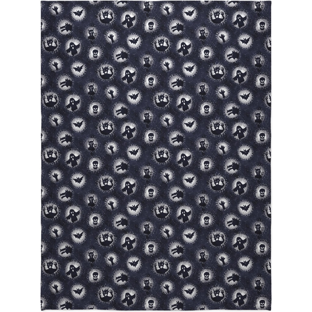 Are You Scared Yet - Gray Blanket, Fleece, 60x80, Black, Black