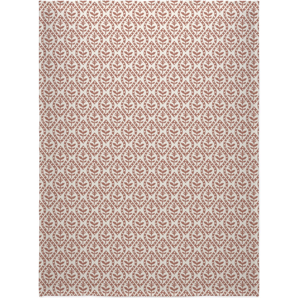 Molly's Print - Terracotta Blanket, Fleece, 60x80, Brown, Brown