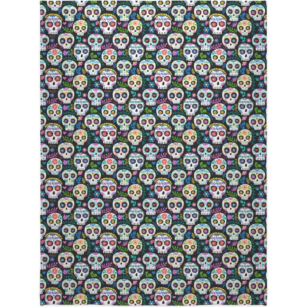 Floral Skull - Multi Blanket, Fleece, 60x80, Multicolor