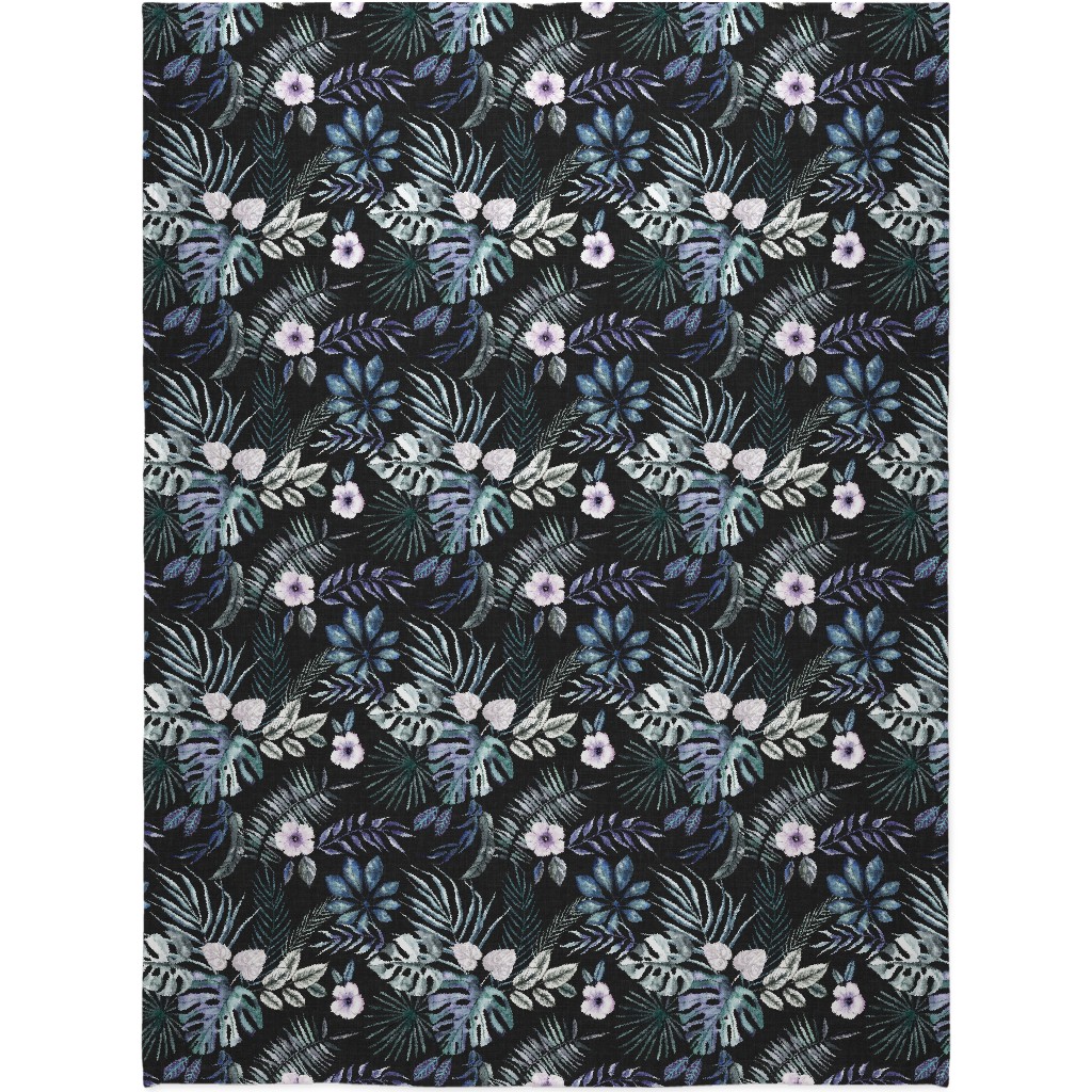 Phantasmagorial Jungle Blanket, Fleece, 60x80, Black, Black